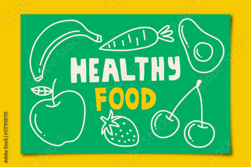 Hand Drawn Health Food Linear Illustration
