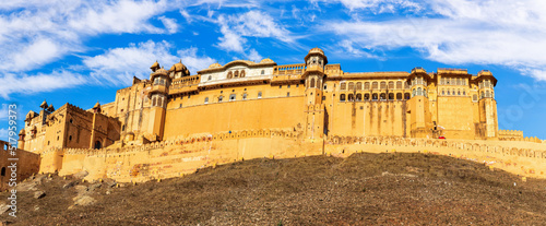 Obraz na płótnie Panorama of Amber Fort, close view, Jaipur, Rajasthan, India w salonie