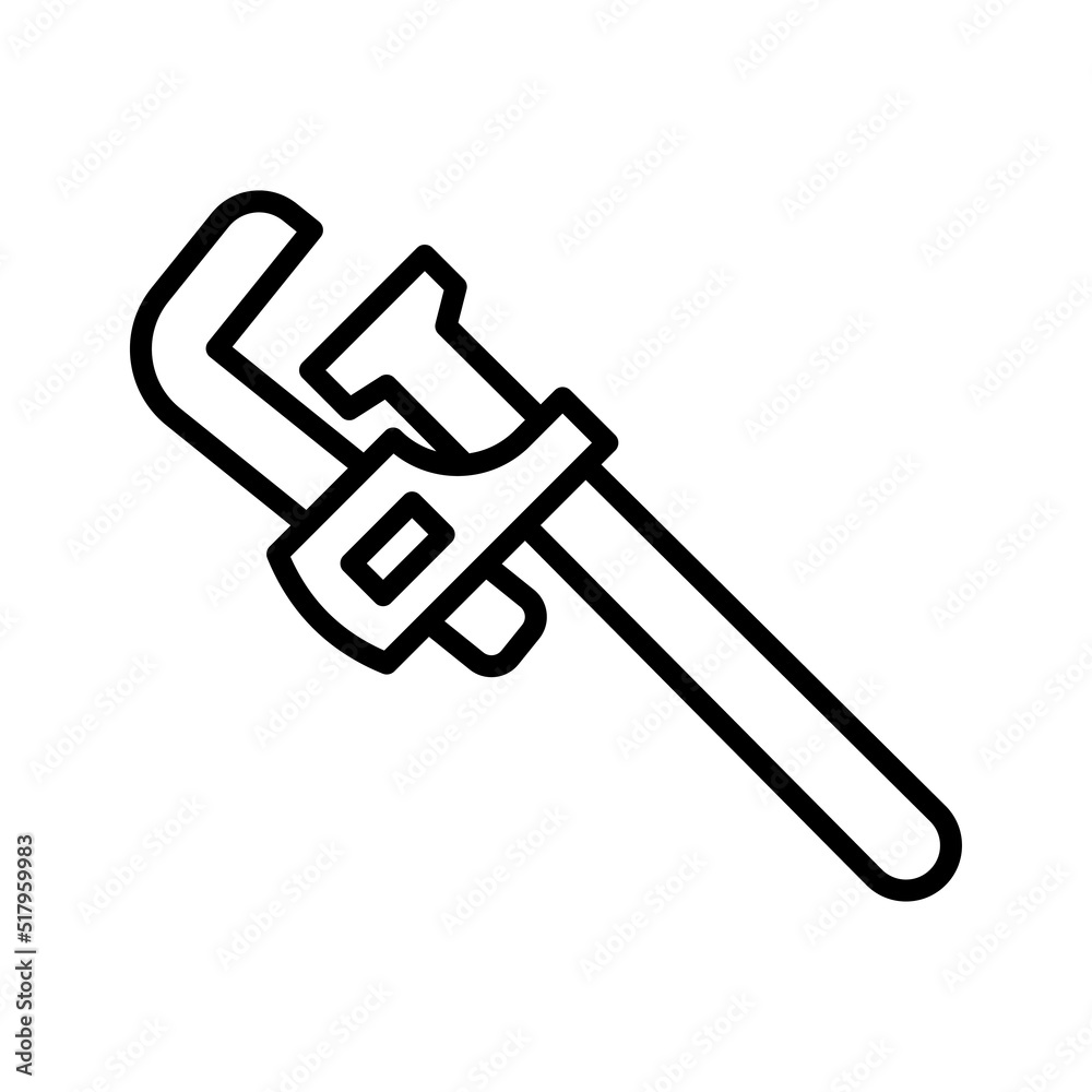 Pipe wrench icon. Pictogram isolated on a white background. Pipe wrench icon. Pictogram isolated on a white background.