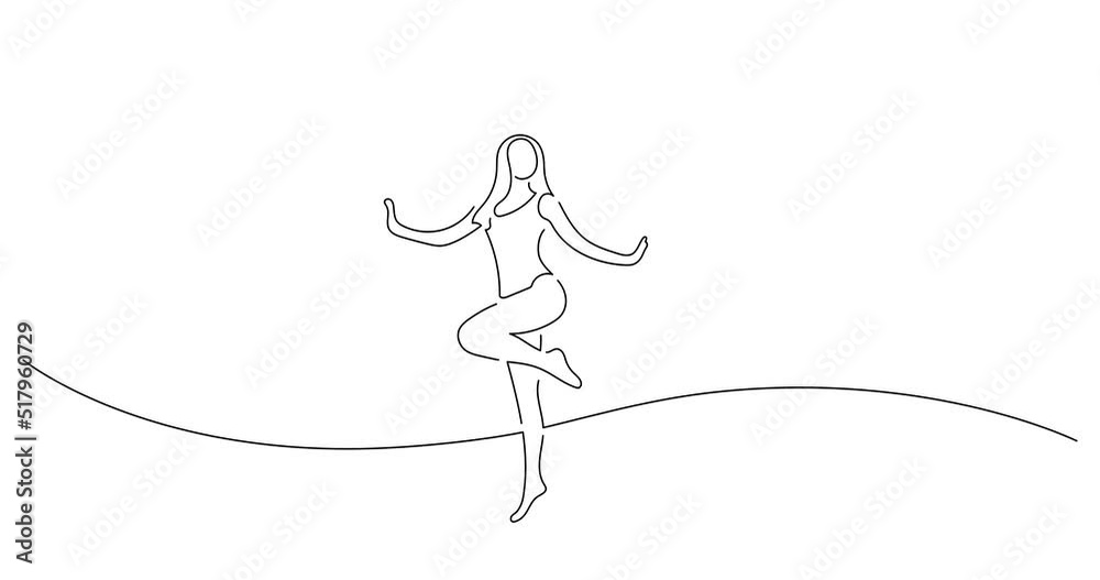 Woman on summer vacation in line art animation. Composition of a person on holidays. Black linear video on white background. Animated gif illustration design. Woman on summer vacation in line art animation. Composition of a person on holidays. Black linear video on white background. Animated gif illustration design.