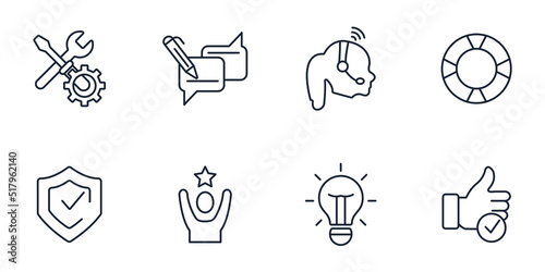 support icons set . support pack symbol vector elements for infographic web