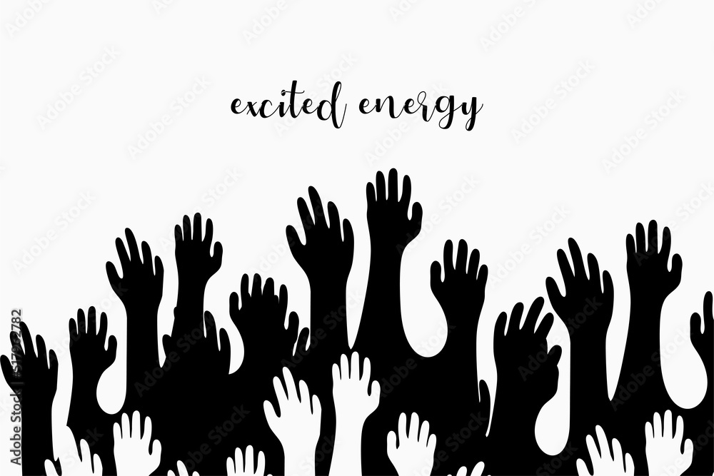 Silhouette vector illustration design raise your hand or applaud with a creative concept Silhouette vector illustration design raise your hand or applaud with a creative concept