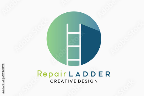 Stairs icon vector logo template design in dots