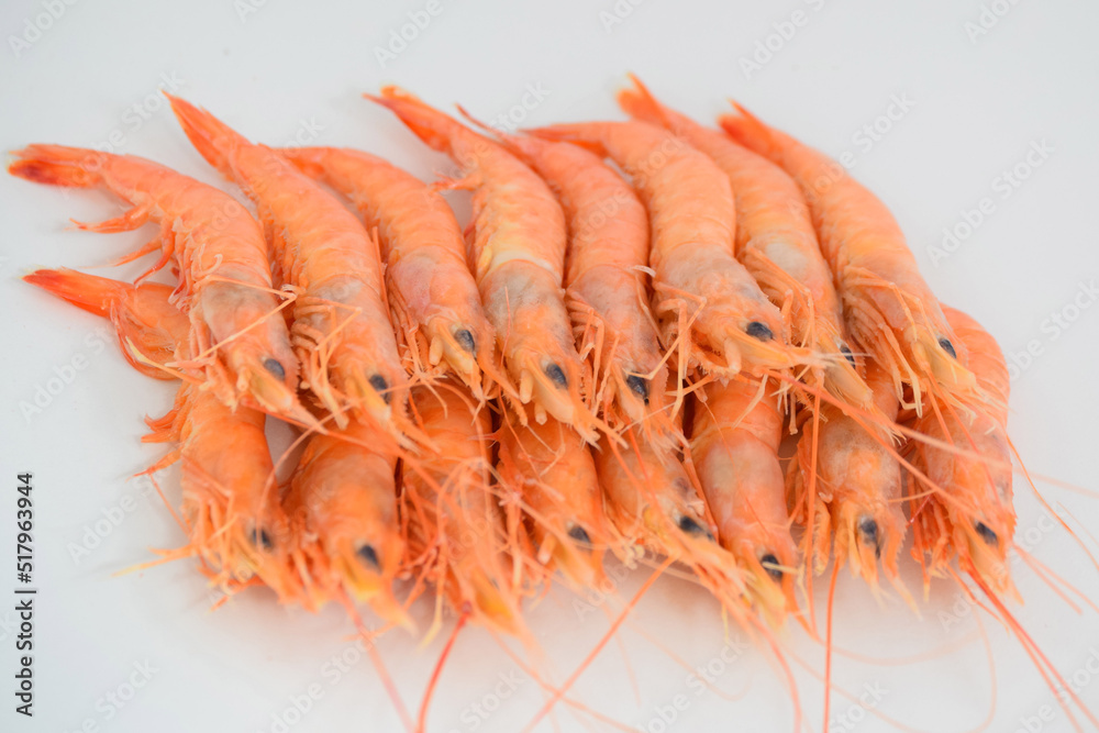 Gamba atlántica cocida y colocada Gamba atlántica cocida y colocada