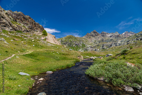 The beautiful mountains and lakes over La Thuile in a summer day