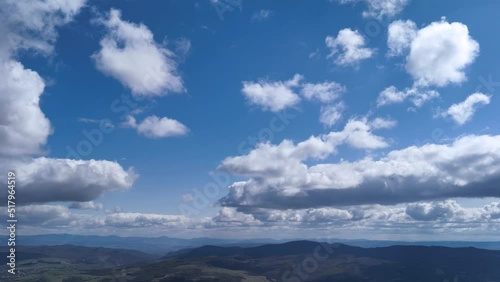 4k Timelapse of Majestic clouds shining through the colorful blue sky