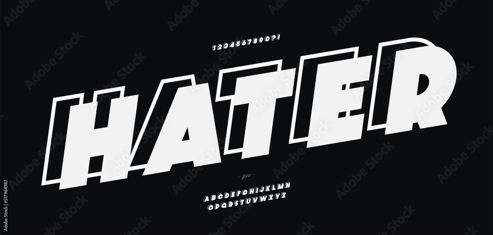 Vector font modern typography style white color for infographics, motion graphics, video, promotion, decoration, logotype, party poster, t shirt, book, animation, banner. 10 eps