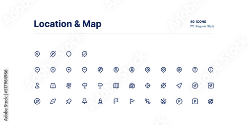 Location and Map UI Icons Pack Line Style