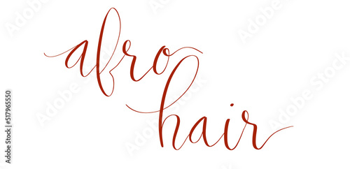 Afro hair handwritten lettering vector
