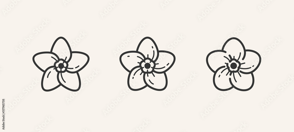Forget Me Not Flower Clip Art Black And White