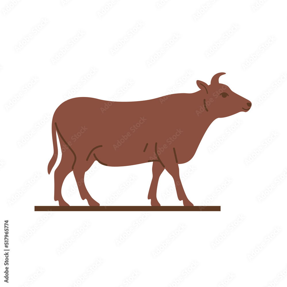 llustration of cow. Simple contour vector illustration for emblem, badge, insignia. llustration of cow. Simple contour vector illustration for emblem, badge, insignia.