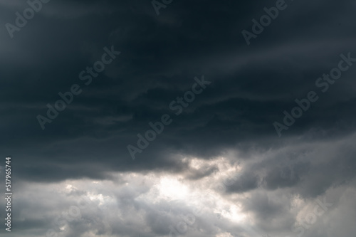 Fototapeta Naklejka Na Ścianę i Meble -  Dark sky before strom,sea ,daylight