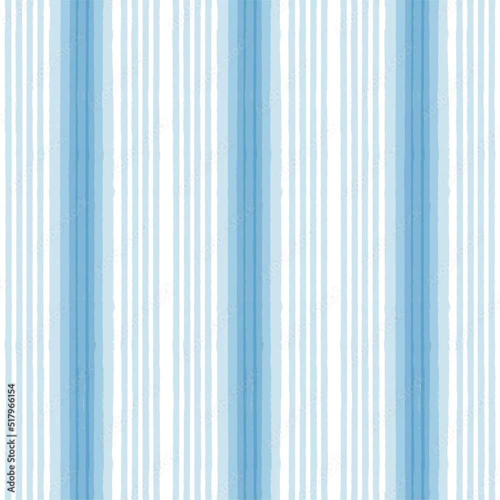 Obraz premium Blue stripes pattern, classic striped seamless background, Hand drawn brush strokes. vector stripes, cute paintbrush line backdrop