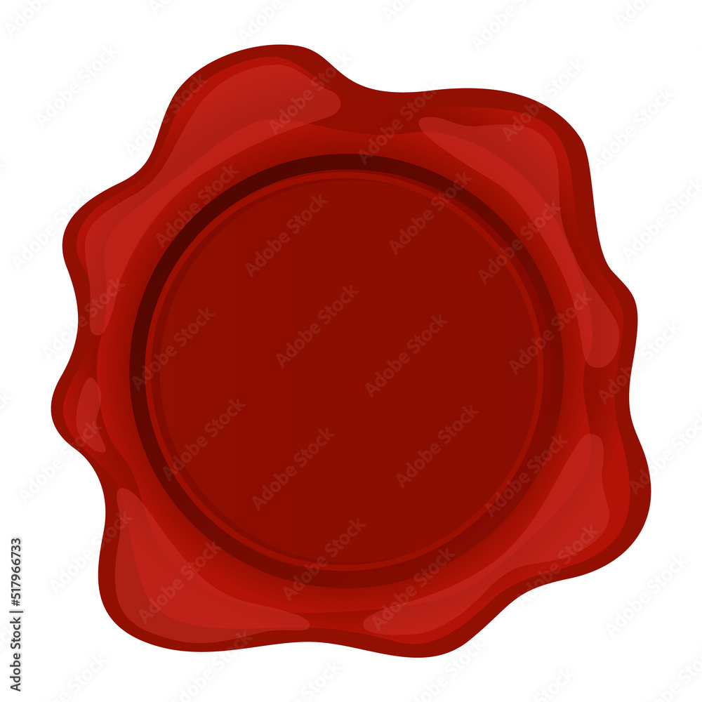 Red wax stamp. Isolated sticker mockup for letter or documents, confidential sign or secure tag, royal guarantee mark for envelop. Realistic icon with empty space for text Red wax stamp. Isolated sticker mockup for letter or documents, confidential sign or secure tag, royal guarantee mark for envelop. Realistic icon with empty space for text