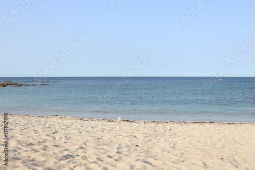 sea at the beach and blue sky