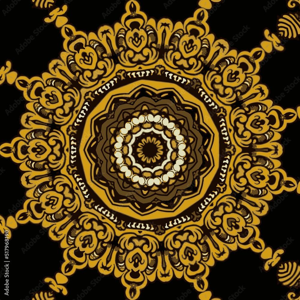 Abstract Indian pattern with colorful mandala vector template for textile carpet