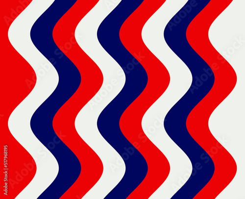 Abstract and contemporary red white and blue waves