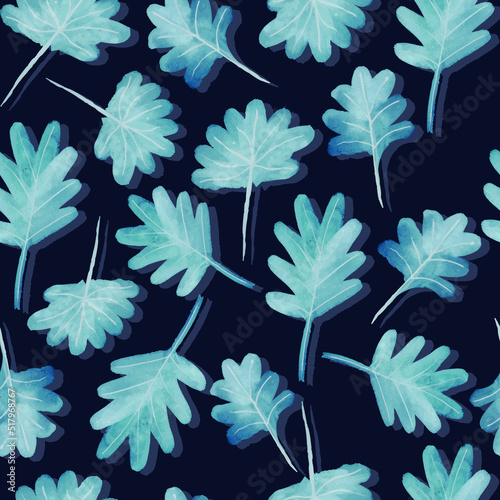 watercolor autumn branches with leaves seasonal seamless pattern