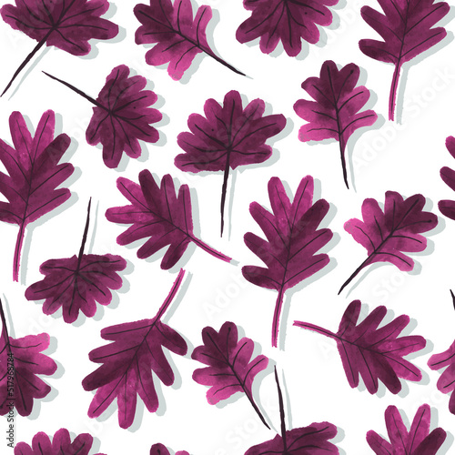 watercolor autumn branches with leaves seasonal seamless pattern