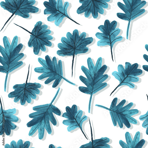 watercolor autumn branches with leaves seasonal seamless pattern