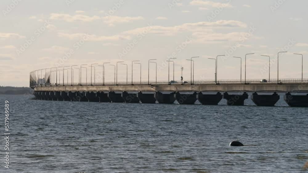 Olandsbron or Oland Bridge Seen From Oland Island, Pan Olandsbron or Oland Bridge Seen From Oland Island, Pan