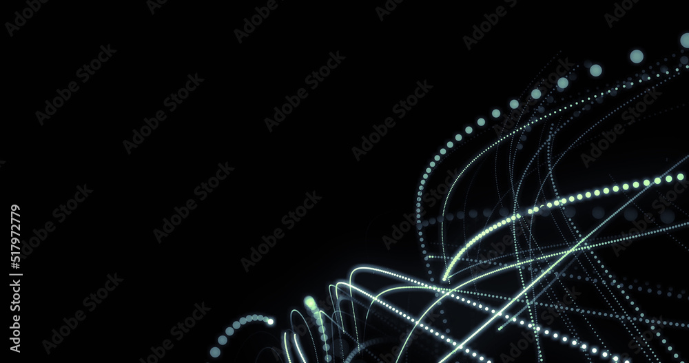 Image of light trails over black background