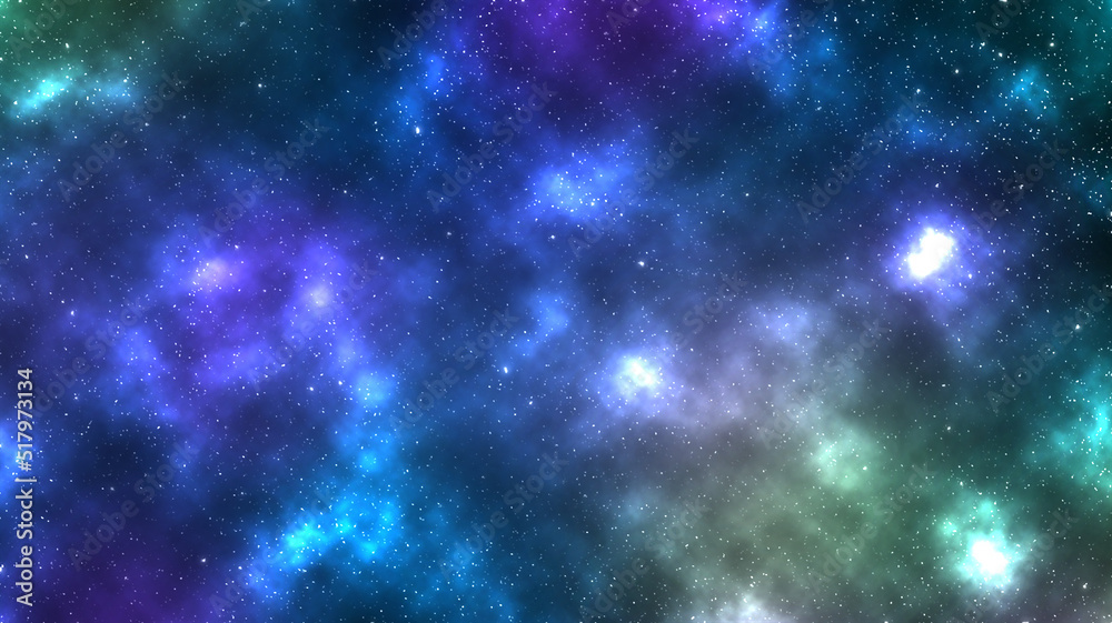 Planet and shining stars in outer space. Planet and nebula wallpaper. Milky way.