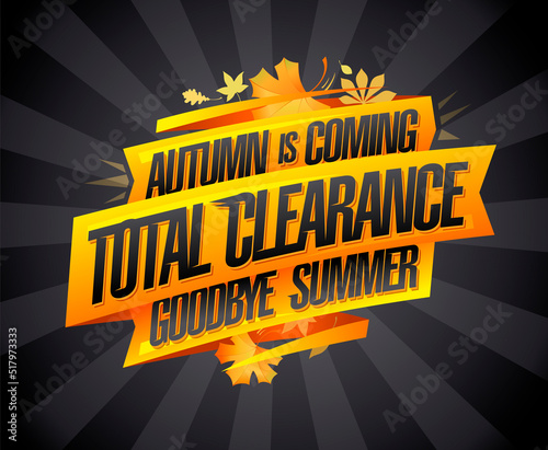 Autumn is coming, new autumn collections, sale summer collections, advertising web banner