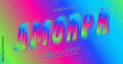 Vector amorph 3d font colorful modern typography style for infographics  motion graphics  video  promotion  decoration  logotype  party poster  t shirt  book  animation  banner. 10 eps