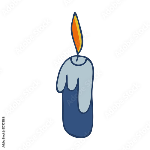 Halloween 2022 - October 31. A traditional holiday, the eve of All Saints Day, All Hallows Eve. Trick or treat. Vector illustration in hand-drawn doodle style. The witchs candle.