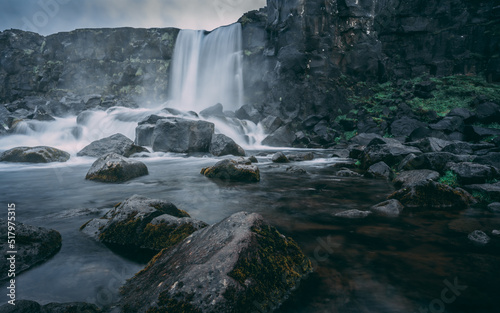 Waterfall in light Rain