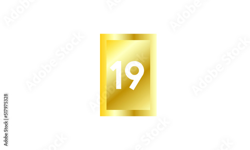 19 Number New Gold Modern Square Logo
