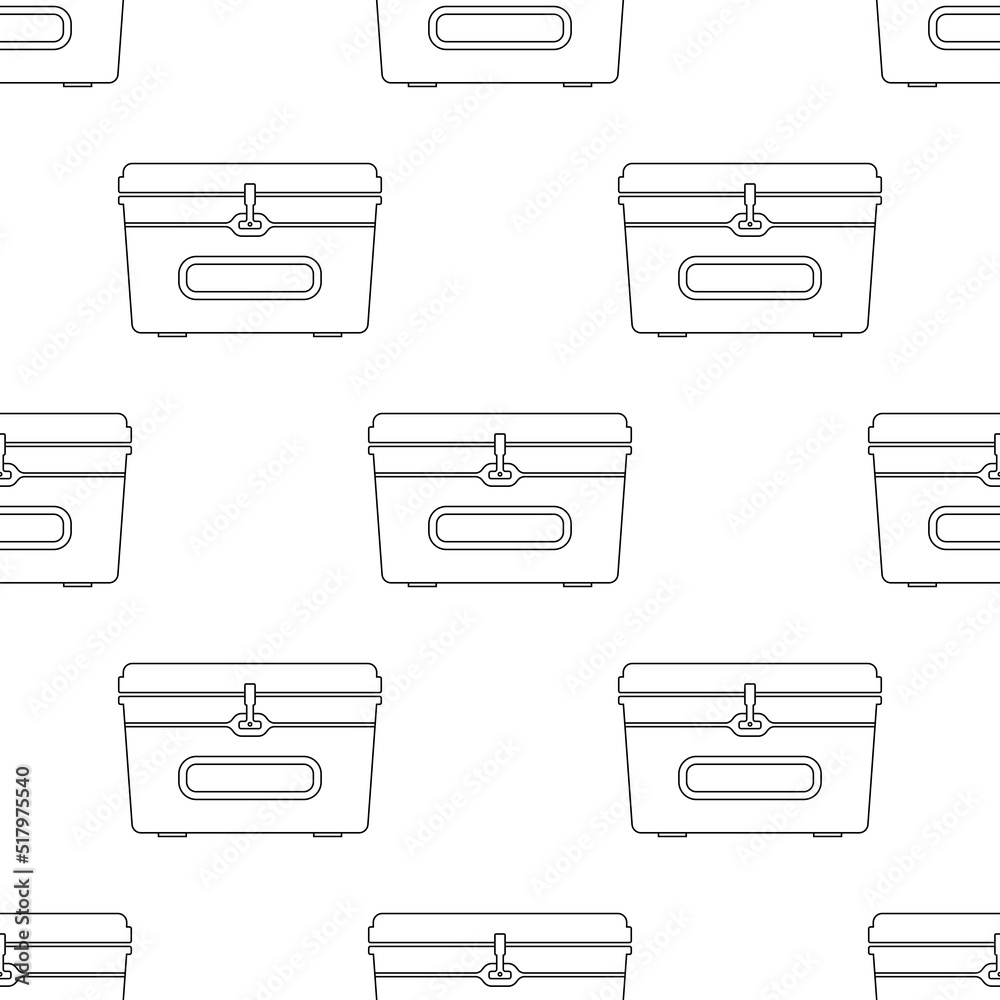 Obraz premium Fishing Cooler Icon Seamless Pattern Y_2207002