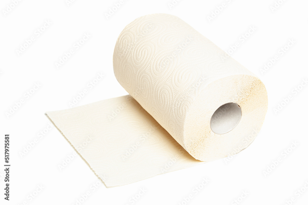 Kitchen towel bamboo roll isolated on a white background Kitchen towel bamboo roll isolated on a white background