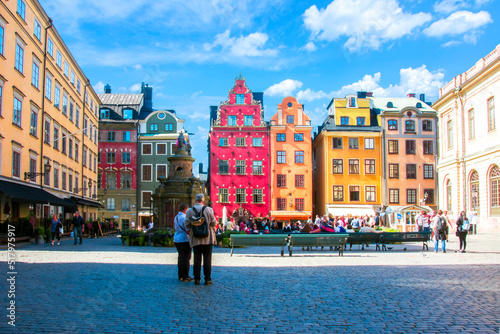 Stortorget square in Stockholm old town, Sweden photo