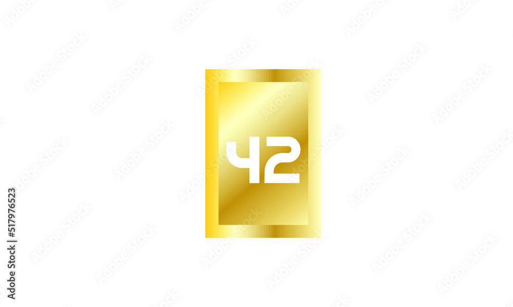 42 Number New Gold Modern Square Logo 42 Number New Gold Modern Square Logo