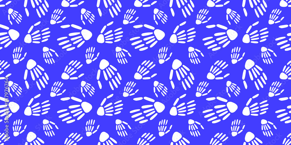 pattern with white skeleton hands on purple background pattern with white skeleton hands on purple background