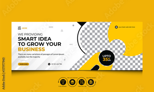 Creative corporate business Facebook cover template and  Digital marketing social media colorful web banner template set with abstract shape editable design