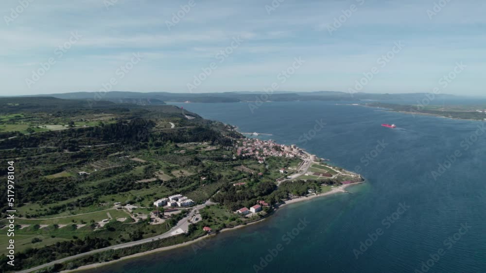 Aerial Dardanelles Strait, Canakkale, Turkey Aerial Dardanelles Strait, Canakkale, Turkey