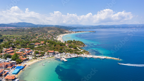 Aerial view of the idyllic seascape on the Sithonia peninsula in Halkidiki. photo
