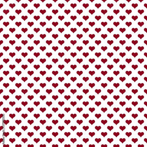 Seamless Small Red Hearts on White Background