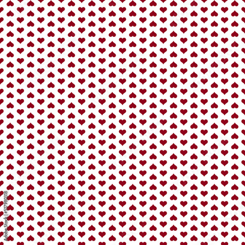 Seamless Small Red Hearts on White Background