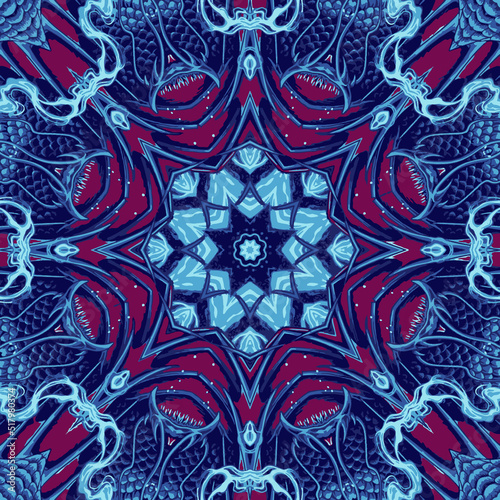 Bohemian mandala fractal background © Saksenengmu