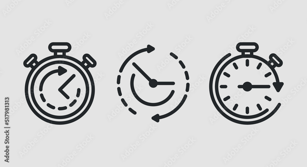 Stopwatch icons, logos. Chronometer, timer sign. Stopwatch icon isolated on grey background. Vector illustration Stopwatch icons, logos. Chronometer, timer sign. Stopwatch icon isolated on grey background. Vector illustration