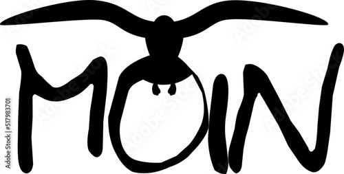 Moin mit fliegender Möwe - SVG Grafik