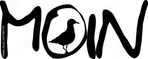 Moin mit Möwe im O - SVG Grafik