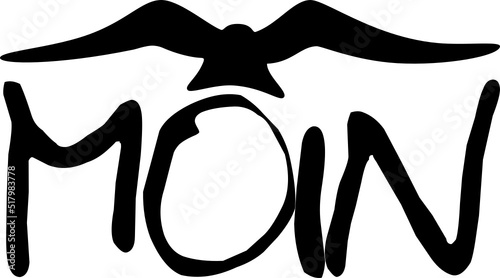 Moin mit fliegender Möwe - SVG Grafik