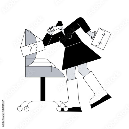 Job seekers abstract concept vector illustration. Job candidate, search for work, find worker, employee profile, career building service, website menu, UI, web element, button abstract metaphor.