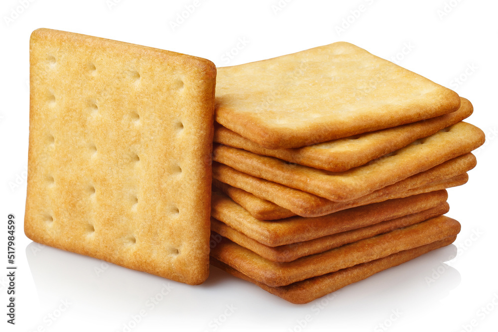 Delicious crackers, isolated on white background Delicious crackers, isolated on white background