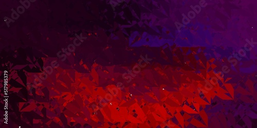 Dark Blue, Red vector backdrop with triangles, lines.